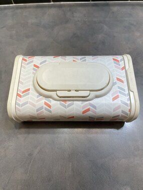 Huggies Baby Wipes Empty Pop Up Container Designer Tub Refillable Vtg Chevron
